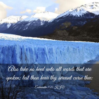 Picture 03 - Ecclesiastes 7:21 KJV - Also take no heed unto all words that are spoken; - Bible Verse Picture