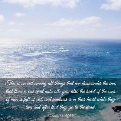 Picture 03 - Ecclesiastes 9:3 KJV - This is an evil among all things that are done - Bible Verse Picture