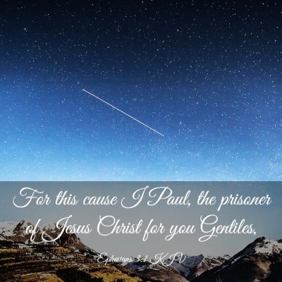 Picture 03 - Ephesians 3:1 KJV - For this cause I Paul, the prisoner of Jesus - Bible Verse Picture