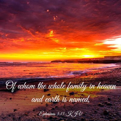 Picture 03 - Ephesians 3:15 KJV - Of whom the whole family in heaven and earth is - Bible Verse Picture