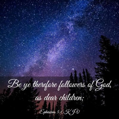 Picture 03 - Ephesians 5:1 KJV - Be ye therefore followers of God, as dear - Bible Verse Picture