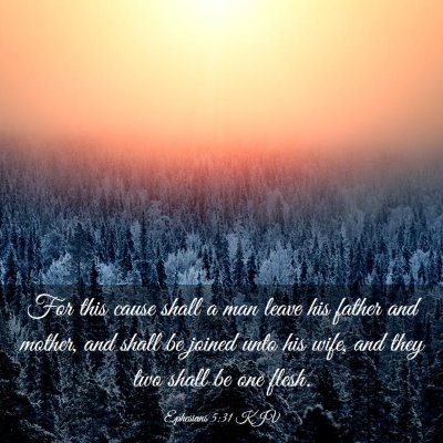 Picture 03 - Ephesians 5:31 KJV - For this cause shall a man leave his father and - Bible Verse Picture