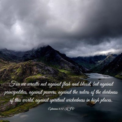 Picture 03 - Ephesians 6:12 KJV - For we wrestle not against flesh and blood, but - Bible Verse Picture