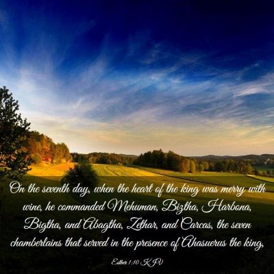 Picture 03 - Esther 1:10 KJV - On the seventh day, when the heart of the king - Bible Verse Picture
