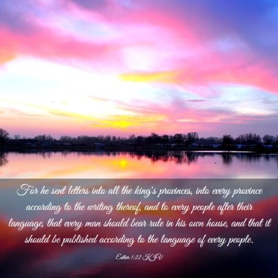 Picture 03 - Esther 1:22 KJV - For he sent letters into all the king's - Bible Verse Picture
