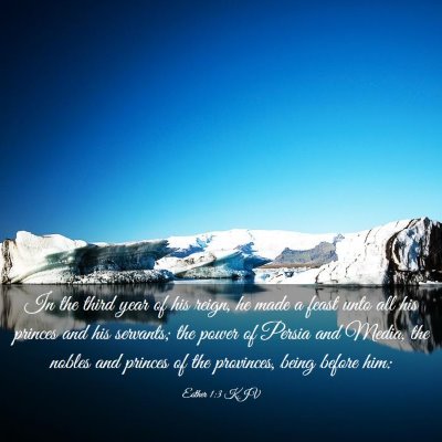 Picture 03 - Esther 1:3 KJV - In the third year of his reign, he made a feast - Bible Verse Picture