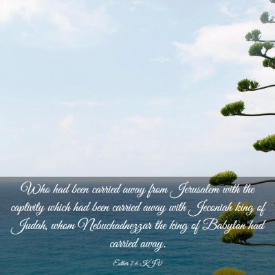 Picture 03 - Esther 2:6 KJV - Who had been carried away from Jerusalem with the - Bible Verse Picture