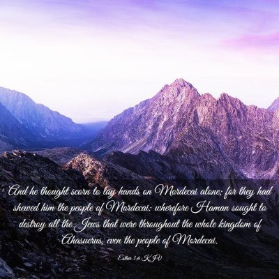 Picture 03 - Esther 3:6 KJV - And he thought scorn to lay hands on Mordecai - Bible Verse Picture