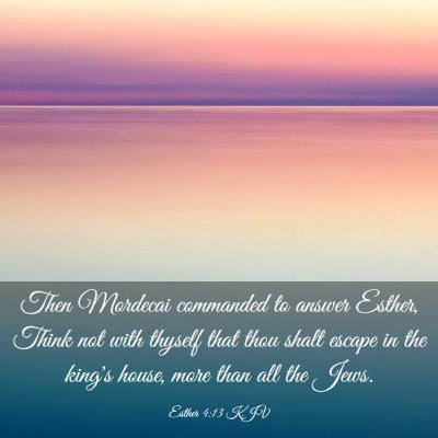 Picture 03 - Esther 4:13 KJV - Then Mordecai commanded to answer Esther, Think - Bible Verse Picture