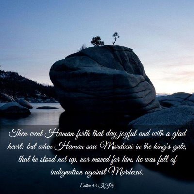 Picture 03 - Esther 5:9 KJV - Then went Haman forth that day joyful and with a - Bible Verse Picture