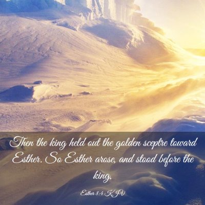 Picture 03 - Esther 8:4 KJV - Then the king held out the golden sceptre toward - Bible Verse Picture