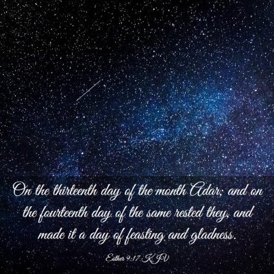 Picture 03 - Esther 9:17 KJV - On the thirteenth day of the month Adar; and on - Bible Verse Picture