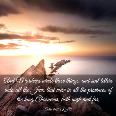 Picture 03 - Esther 9:20 KJV - And Mordecai wrote these things, and sent letters - Bible Verse Picture