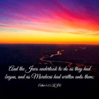 Picture 03 - Esther 9:23 KJV - And the Jews undertook to do as they had begun, - Bible Verse Picture