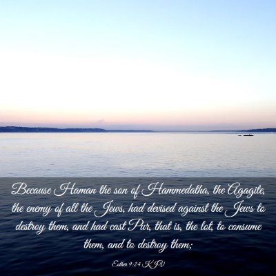 Picture 03 - Esther 9:24 KJV - Because Haman the son of Hammedatha, the Agagite, - Bible Verse Picture