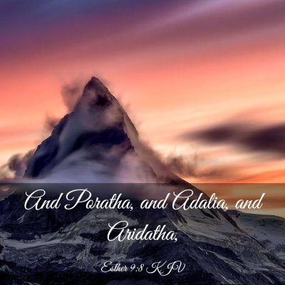 Picture 03 - Esther 9:8 KJV - And Poratha, and Adalia, and - Bible Verse Picture