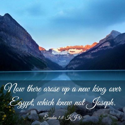 Picture 03 - Exodus 1:8 KJV - Now there arose up a new king over Egypt, which - Bible Verse Picture
