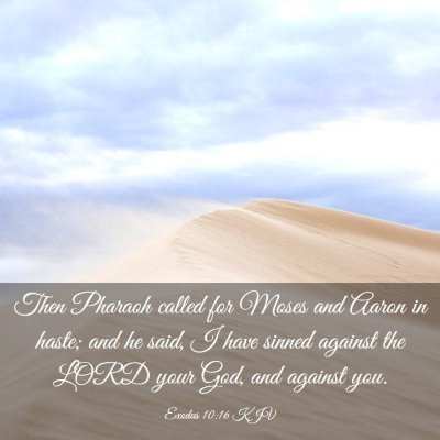 Picture 03 - Exodus 10:16 KJV - Then Pharaoh called for Moses and Aaron in haste; - Bible Verse Picture
