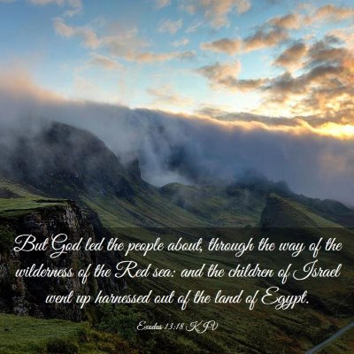 Picture 03 - Exodus 13:18 KJV - But God led the people about, through the way of - Bible Verse Picture