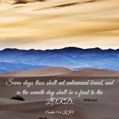 Picture 03 - Exodus 13:6 KJV - Seven days thou shalt eat unleavened bread, and - Bible Verse Picture