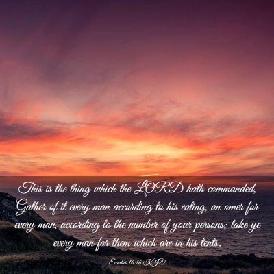 Picture 03 - Exodus 16:16 KJV - This is the thing which the LORD hath commanded, - Bible Verse Picture