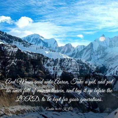 Picture 03 - Exodus 16:33 KJV - And Moses said unto Aaron, Take a pot, and put an - Bible Verse Picture