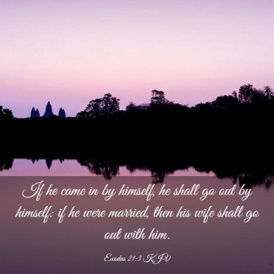 Picture 03 - Exodus 21:3 KJV - If he came in by himself, he shall go out by - Bible Verse Picture