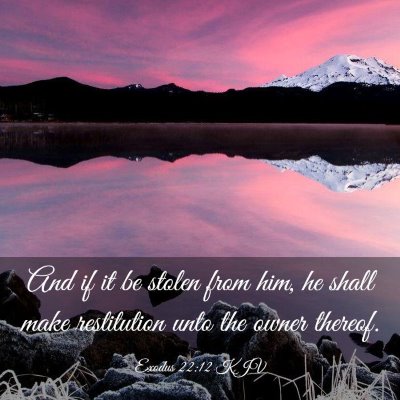 Picture 03 - Exodus 22:12 KJV - And if it be stolen from him, he shall make - Bible Verse Picture