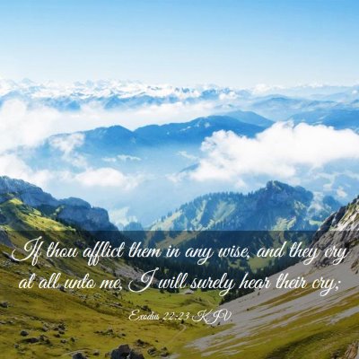 Picture 03 - Exodus 22:23 KJV - If thou afflict them in any wise, and they cry at - Bible Verse Picture