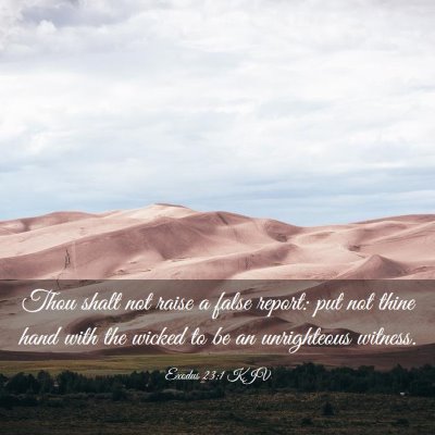 Picture 03 - Exodus 23:1 KJV - Thou shalt not raise a false report: put not - Bible Verse Picture