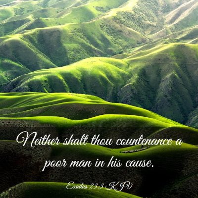 Picture 03 - Exodus 23:3 KJV - Neither shalt thou countenance a poor man in his - Bible Verse Picture