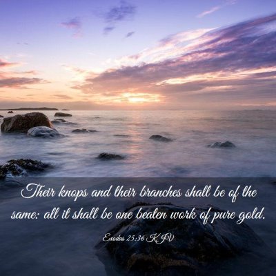 Picture 03 - Exodus 25:36 KJV - Their knops and their branches shall be of the - Bible Verse Picture