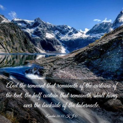 Picture 03 - Exodus 26:12 KJV - And the remnant that remaineth of the curtains of - Bible Verse Picture