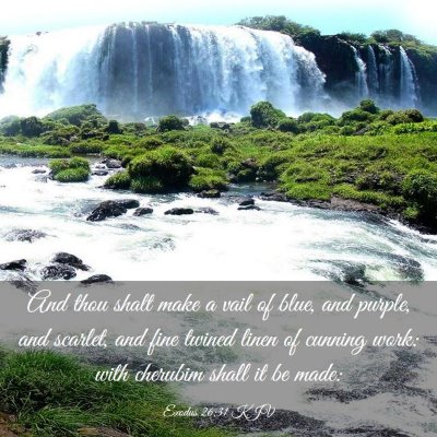 Picture 03 - Exodus 26:31 KJV - And thou shalt make a vail of blue, and purple, - Bible Verse Picture