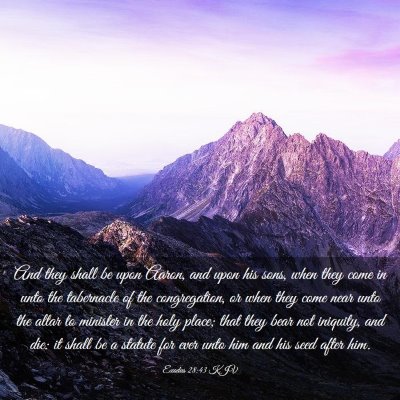 Picture 03 - Exodus 28:43 KJV - And they shall be upon Aaron, and upon his sons, - Bible Verse Picture