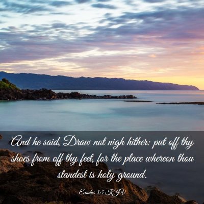 Picture 03 - Exodus 3:5 KJV - And he said, Draw not nigh hither: put off thy - Bible Verse Picture
