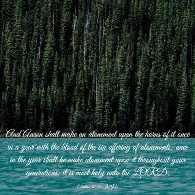 Picture 03 - Exodus 30:10 KJV - And Aaron shall make an atonement upon the horns - Bible Verse Picture