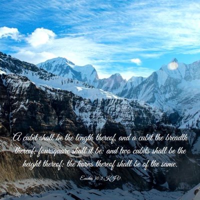 Picture 03 - Exodus 30:2 KJV - A cubit shall be the length thereof, and a cubit - Bible Verse Picture