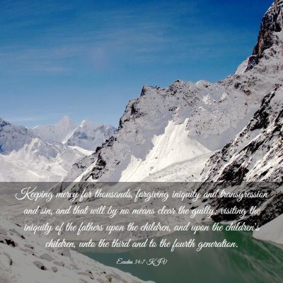 Picture 03 - Exodus 34:7 KJV - Keeping mercy for thousands, forgiving iniquity - Bible Verse Picture