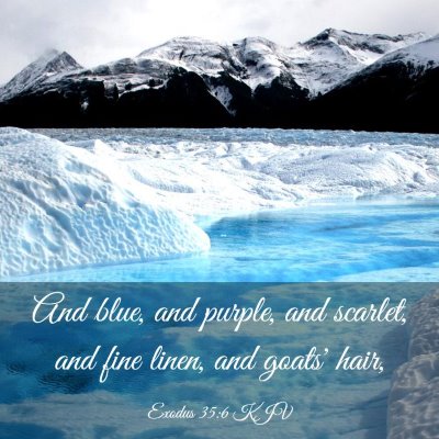 Picture 03 - Exodus 35:6 KJV - And blue, and purple, and scarlet, and fine - Bible Verse Picture