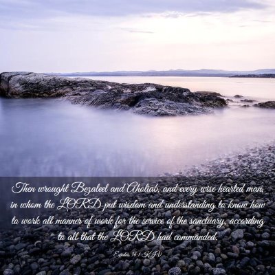 Picture 03 - Exodus 36:1 KJV - Then wrought Bezaleel and Aholiab, and every wise - Bible Verse Picture