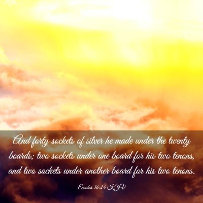 Picture 03 - Exodus 36:24 KJV - And forty sockets of silver he made under the - Bible Verse Picture
