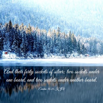Picture 03 - Exodus 36:26 KJV - And their forty sockets of silver; two sockets - Bible Verse Picture