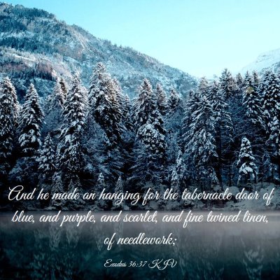 Picture 03 - Exodus 36:37 KJV - And he made an hanging for the tabernacle door of - Bible Verse Picture