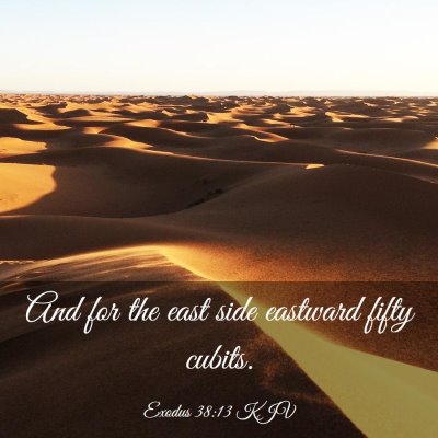 Picture 03 - Exodus 38:13 KJV - And for the east side eastward fifty - Bible Verse Picture