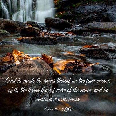 Picture 03 - Exodus 38:2 KJV - And he made the horns thereof on the four corners - Bible Verse Picture