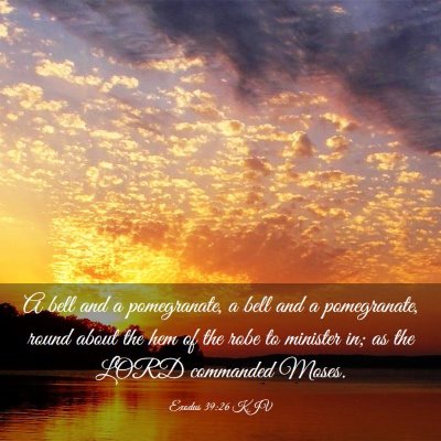 Picture 03 - Exodus 39:26 KJV - A bell and a pomegranate, a bell and a - Bible Verse Picture