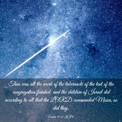 Picture 03 - Exodus 39:32 KJV - Thus was all the work of the tabernacle of the - Bible Verse Picture