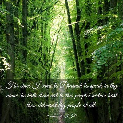 Picture 03 - Exodus 5:23 KJV - For since I came to Pharaoh to speak in thy name, - Bible Verse Picture