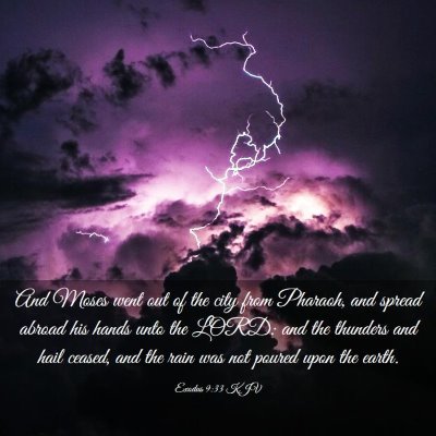 Picture 03 - Exodus 9:33 KJV - And Moses went out of the city from Pharaoh, and - Bible Verse Picture